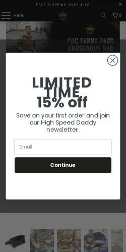 Forhåndsvisning av nettstedet HighSpeedDaddy, medium fra USA for sponsede artikler