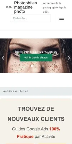 Anteprima del sito Photophiles, media di Francia per articoli sponsorizzati