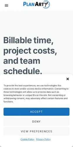 スポンサード記事向けのアメリカ合衆国メディア、PlanArtyのサイトプレビュー