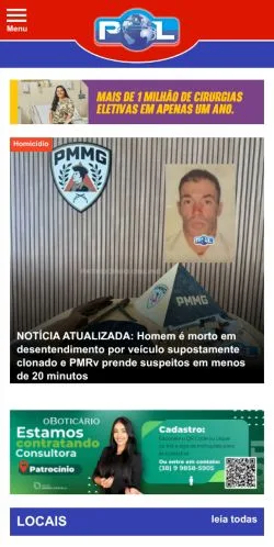Anteprima del sito Patrocínio Online, media di Brasile per articoli sponsorizzati