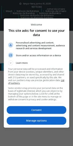 スポンサード記事向けのブラジルメディア、Mauá Agoraのサイトプレビュー