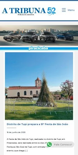 Anteprima del sito A Tribuna Piracicabana, media di Brasile per articoli sponsorizzati