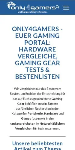 Aperçu du site Only4Gamers, média de Allemagne pour articles sponsorisés