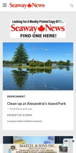 Voorbeeld van de site Cornwall Seaway News, medium uit Verenigde Staten voor gesponsorde artikelen
