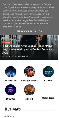 Anteprima del sito ESC Portugal, media di Portogallo per articoli sponsorizzati