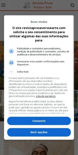Podgląd witryny Revista Prosa Verso e Arte, medium z kraju Brazylia do artykułów sponsorowanych