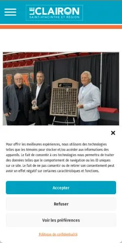 스폰서 기사용 캐나다 매체 Le Clairon 사이트 미리보기