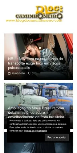 Podgląd witryny Blog Do Caminhoneiro, medium z kraju Brazylia do artykułów sponsorowanych