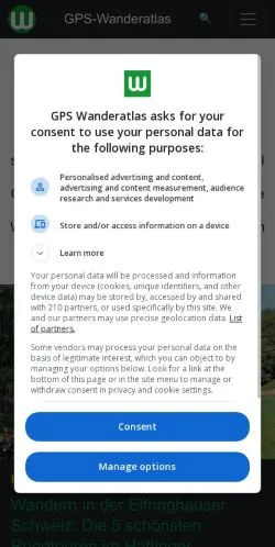 Anteprima del sito GPS Wanderatlas, media di Germania per articoli sponsorizzati