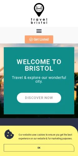 Anteprima del sito Travel Bristol, media di Regno Unito per articoli sponsorizzati
