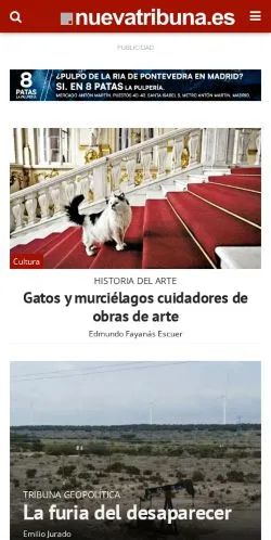 スポンサード記事向けのスペインメディア、Nueva Tribunaのサイトプレビュー