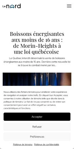 Anteprima del sito Journal Le Nord, media di Canada per articoli sponsorizzati