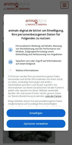 Preview of the Pet Experts Portal website, a media outlet in Germany for sponsored articles