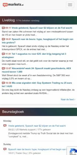Anteprima del sito USMarkets, media di Paesi Bassi per articoli sponsorizzati