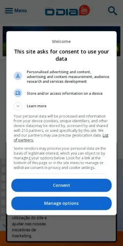 Vista previa del sitio Portal O Dia, medio de Brasil para artículos patrocinados