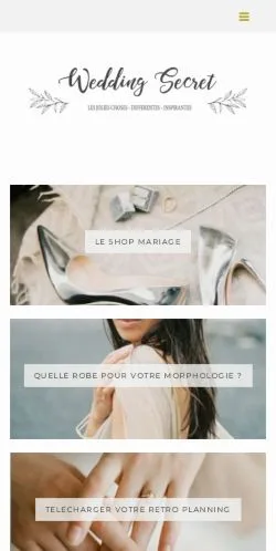 Anteprima del sito Wedding Secret, media di Francia per articoli sponsorizzati