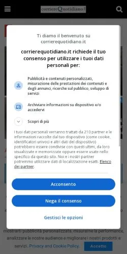 Anteprima del sito Corriere Quotidiano, media di Italia per articoli sponsorizzati