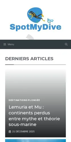 Aperçu du site Spotmydive, média de France pour articles sponsorisés