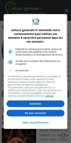 Pré-visualização do site Culture Générale, meio de França para artigos patrocinados