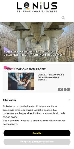 Forhåndsvisning av nettstedet Le Nius, medium fra Italia for sponsede artikler