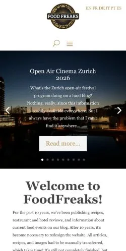 Anteprima del sito FoodFreaks, media di Svizzera per articoli sponsorizzati