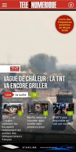 Sponsorlu makaleler için Fransa medyası Télé Satellite Et Numérique sitesinin önizlemesi