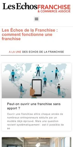 Anteprima del sito Les Echos de la Franchise, media di Francia per articoli sponsorizzati