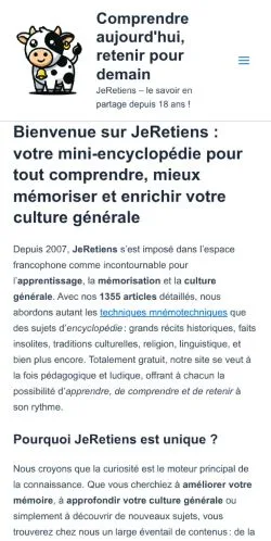 Anteprima del sito JeRetiens, media di Francia per articoli sponsorizzati