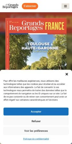 Anteprima del sito Grands Reportages, media di Francia per articoli sponsorizzati