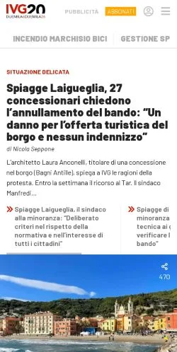 Preview of the IVG website, a media outlet in Italy for sponsored articles