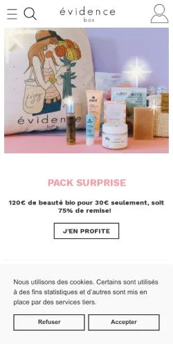 Preview of the Box Évidence website, a media outlet in France for sponsored articles
