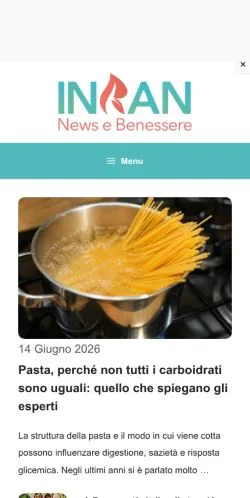Preview of the Inran website, a media outlet in Italy for sponsored articles