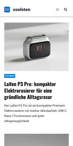 Forhåndsvisning av nettstedet Coolsten, medium fra Tyskland for sponsede artikler