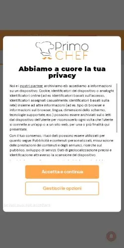 Aperçu du site Primo Chef, média de Italie pour articles sponsorisés
