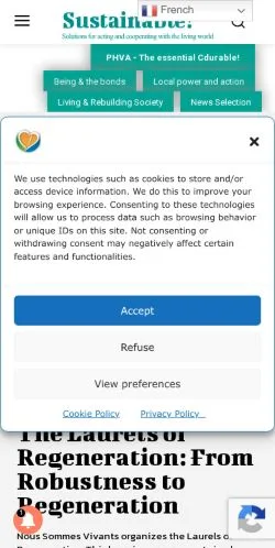 Voorbeeld van de site Cdurable, medium uit Frankrijk voor gesponsorde artikelen