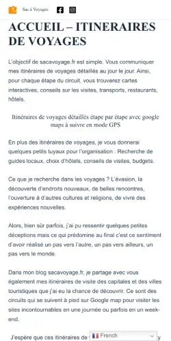 Anteprima del sito Sac à Voyage, media di Francia per articoli sponsorizzati
