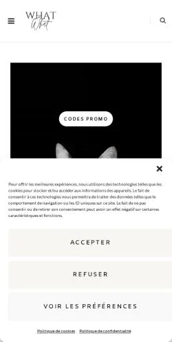 Förhandsvisning av webbplatsen What What, medium i Frankrike för sponsrade artiklar
