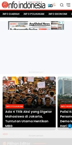 Anteprima del sito Info Indonesia, media di Indonesia per articoli sponsorizzati