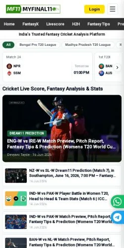 Anteprima del sito MyFinal11, media di India per articoli sponsorizzati