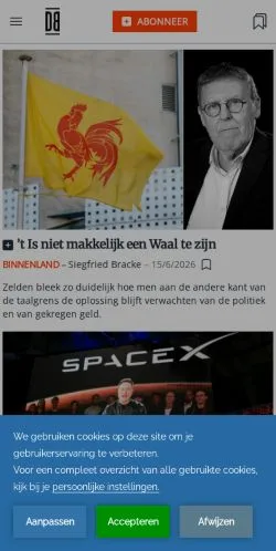 Podgląd witryny Doorbraak, medium z kraju Belgia do artykułów sponsorowanych