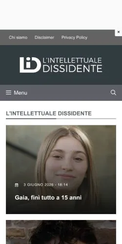Voorbeeld van de site L'Intellettuale Dissidente, medium uit Italië voor gesponsorde artikelen