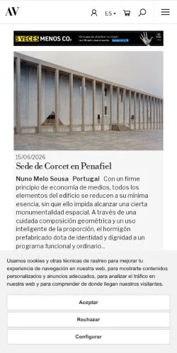 스폰서 기사용 스페인 매체 Arquitectura Viva 사이트 미리보기