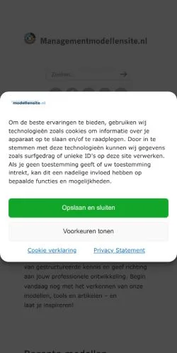 Anteprima del sito Managementmodellensite, media di Paesi Bassi per articoli sponsorizzati