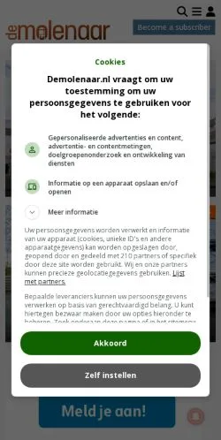 Anteprima del sito De Molenaar, media di Paesi Bassi per articoli sponsorizzati