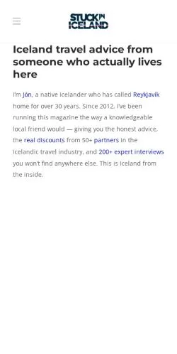 Anteprima del sito Stuck In Iceland, media di Stati Uniti per articoli sponsorizzati