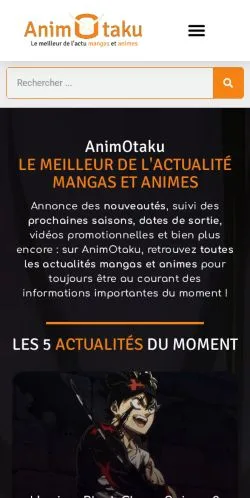 Anteprima del sito AnimOtaku, media di Francia per articoli sponsorizzati