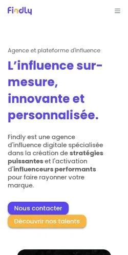 Pré-visualização do site Findly, meio de França para artigos patrocinados