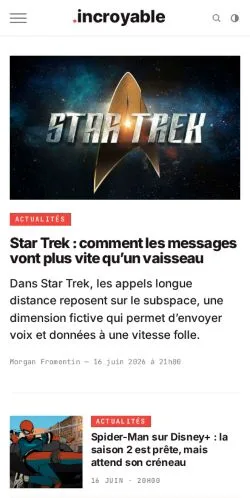 Vista previa del sitio Incroyable Pop Culture, medio de Francia para artículos patrocinados