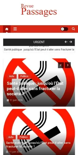 Anteprima del sito Revue Passages, media di Francia per articoli sponsorizzati