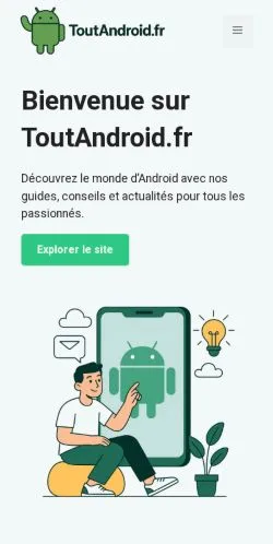 Forhåndsvisning av nettstedet Toutandroid, medium fra Frankrike for sponsede artikler